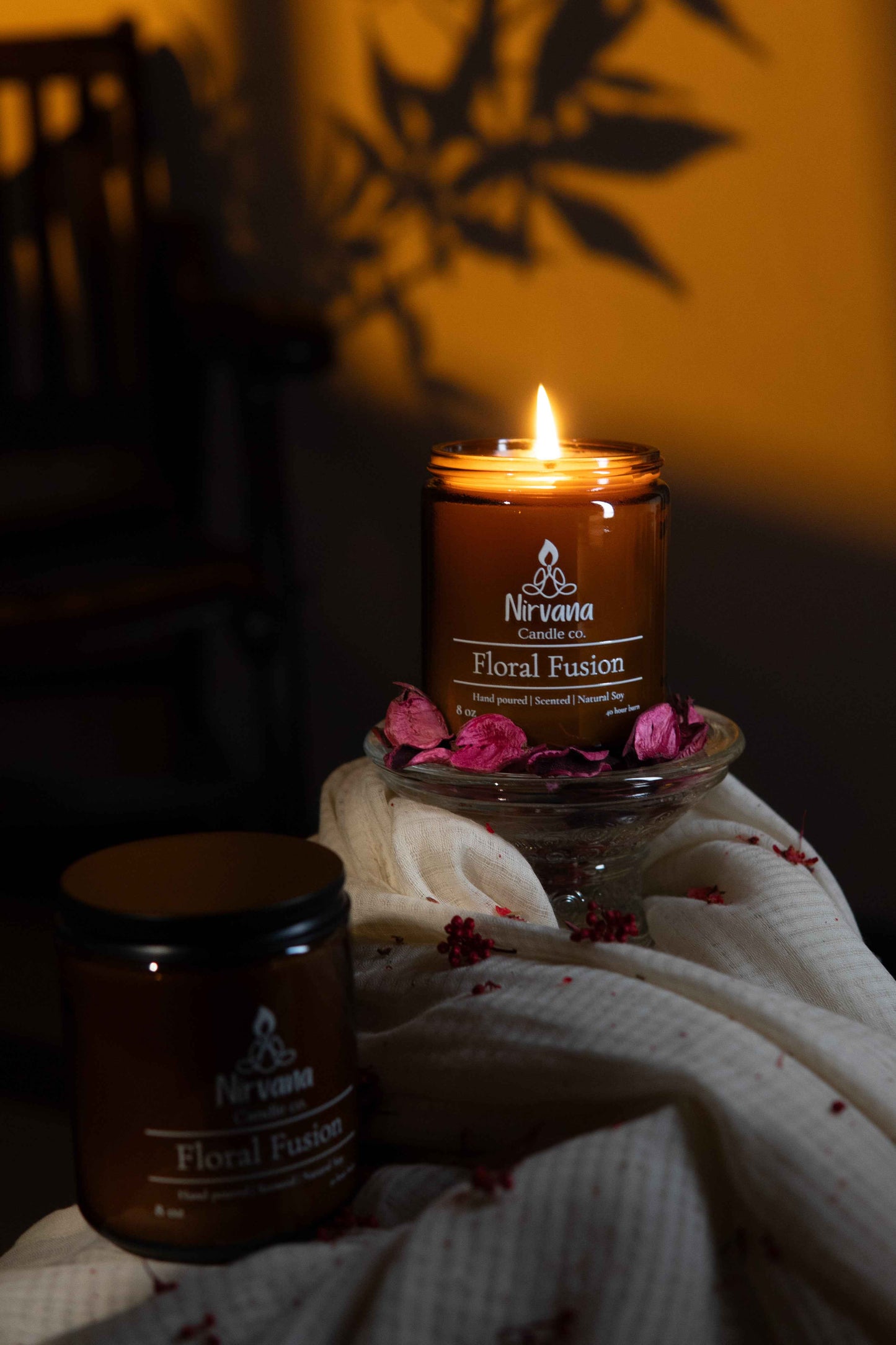 Floral Fusion rose jasmine lily soy candle — luxury hand-poured candle Pakistan