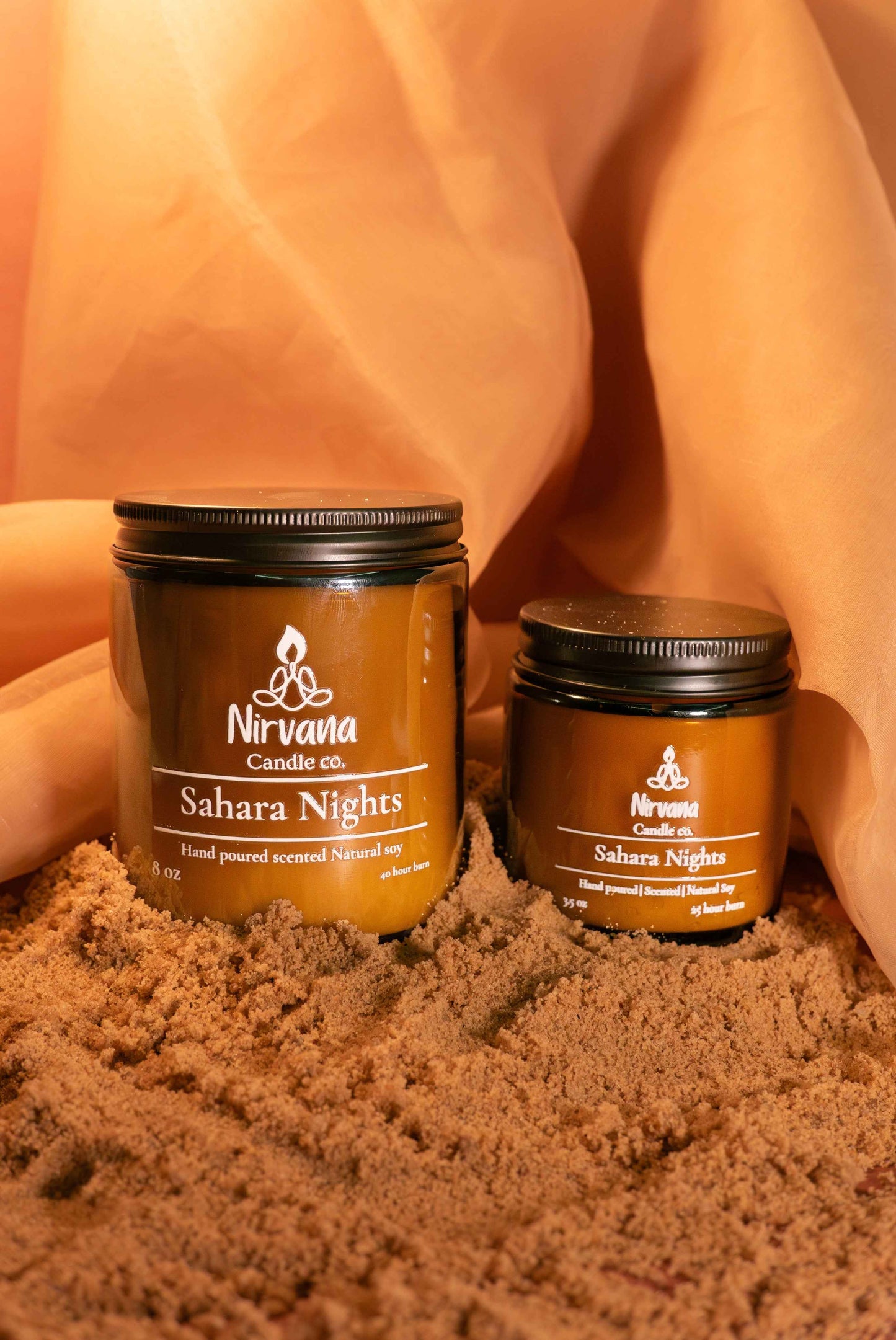 Sahara Nights Arabic oud scented candle by Nirvana Candle Co — luxury hand-poured candle Pakistan