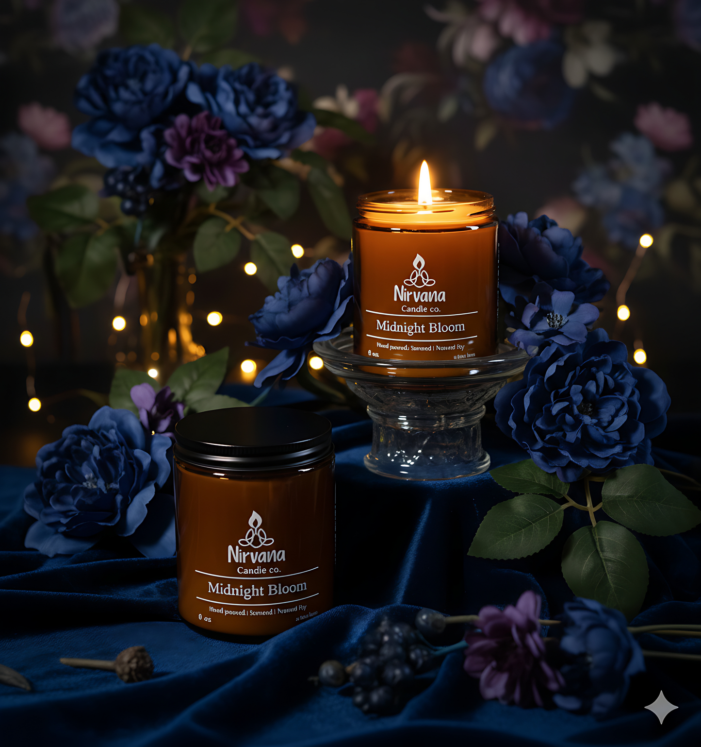 Midnight Bloom tuberose jasmine amber soy candle — luxury hand-poured candle Pakistan