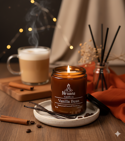 Vanilla Bean soy and beeswax scented candle — luxury hand-poured candle Pakistan